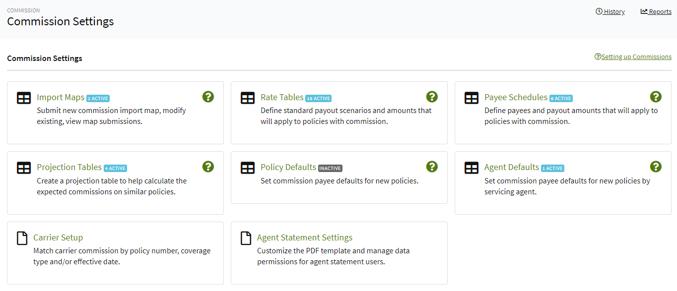 Screenshot showing the Commission Settings in a new place