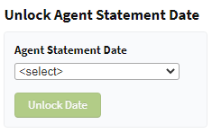 Screenshot showing the option to lock an Agent Statement Date