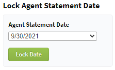 Screenshot showing the Lock Agent Statement Date utility