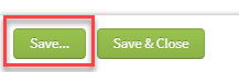 Screenshot highlighting the Save button