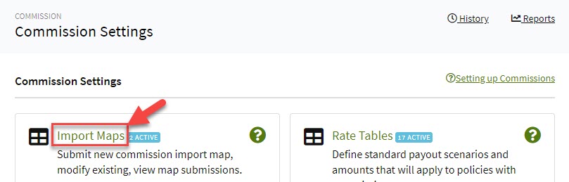 Screenshot showing the Import Maps setting