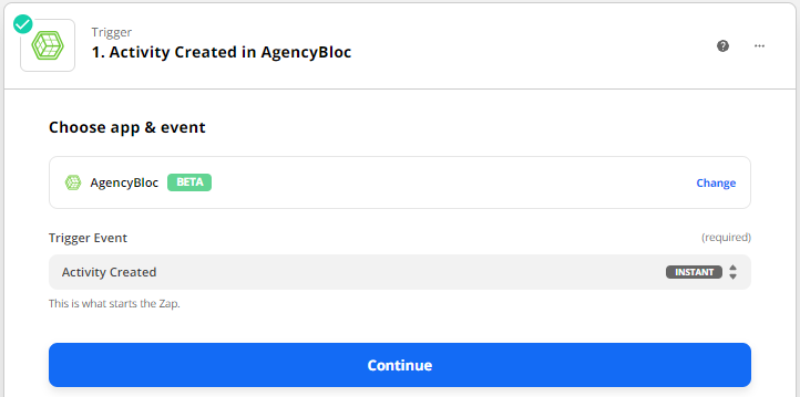 Screenshot showing the Activity Created trigger