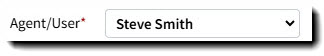 Screenshot showing the Agent/User field