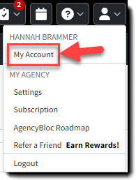 Screenshot showing how to navigate to My Account settings