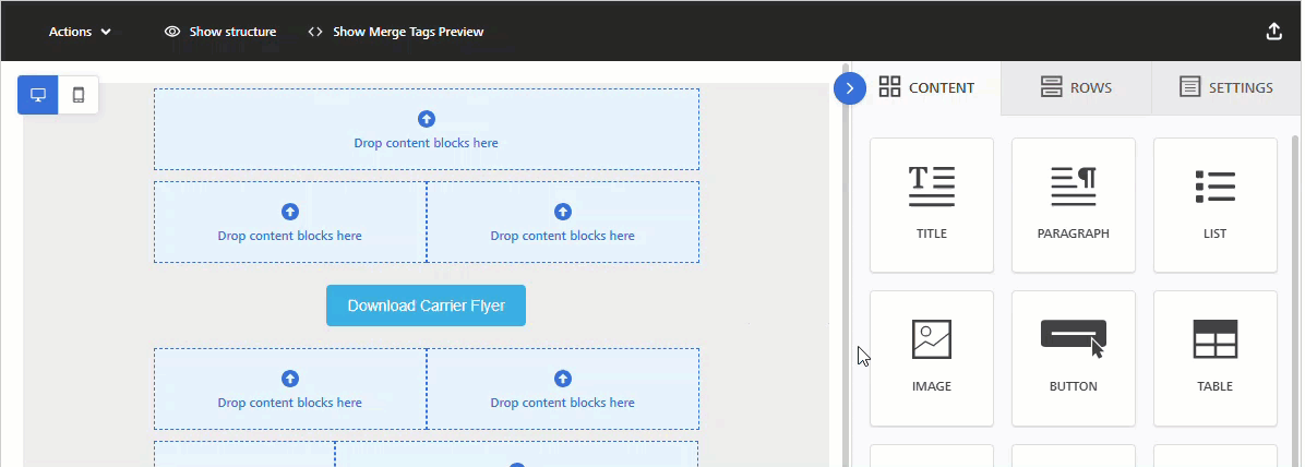Animated image showing how to access the file manager from the Enhanced Email Editor