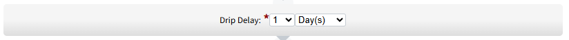 Screenshot showing how to set the drip delay for email campaigns with two or three emails