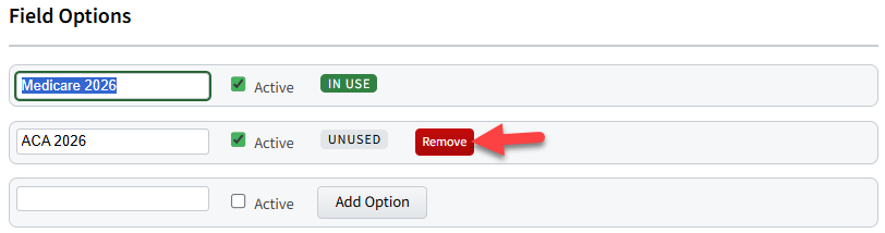 Screenshot showing how to remove an Individual Tag in Data Administration