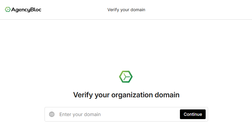 Screenshot showing how to verify your organization's domain