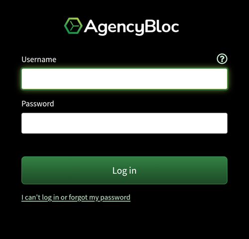 Screenshot showing the login screen in the AMS+ Talk & Text mobile app