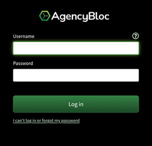 Screenshot showing the login screen in the AMS+ Talk & Text mobile app