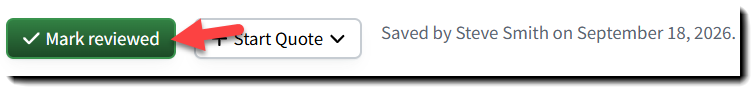Screenshot highlighting the Mark reviewed button