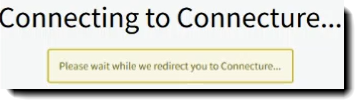Screenshot showing a connecting to Connecture message