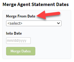 Screenshot showing the Merge From Date field