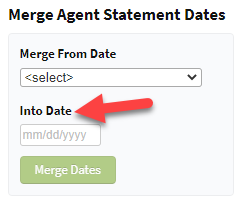 Screenshot showing the Into Date field