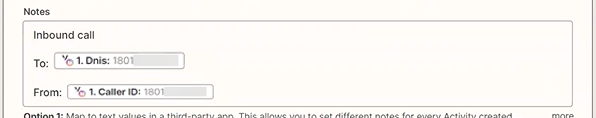Screenshot showing the Notes field