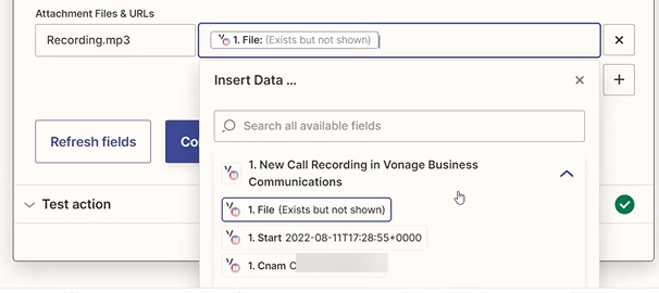 Screenshot showing the Attachment Files & URLs fields